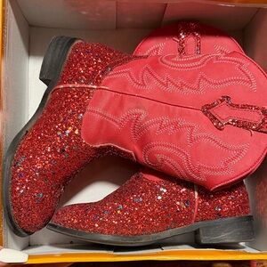 Sparkly Red Kids Cowboy Boots youth